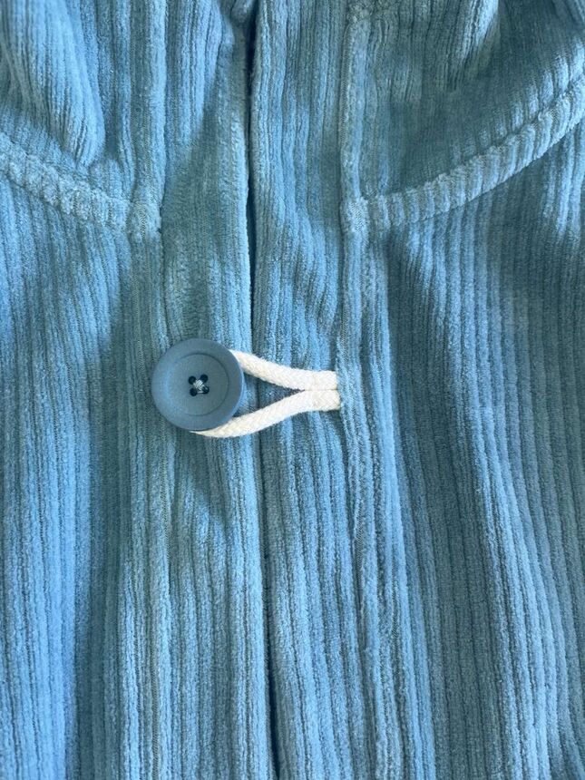 Corduroy jacket with button and loop closure